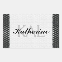 Pegatina Rectangular Amor de Mariposa | Encaje Negro 3 Decorativo