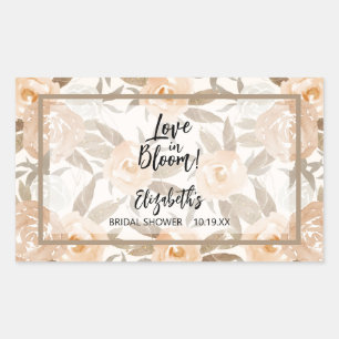 Pegatina Rectangular Amor en flor de cuchara ruidosa