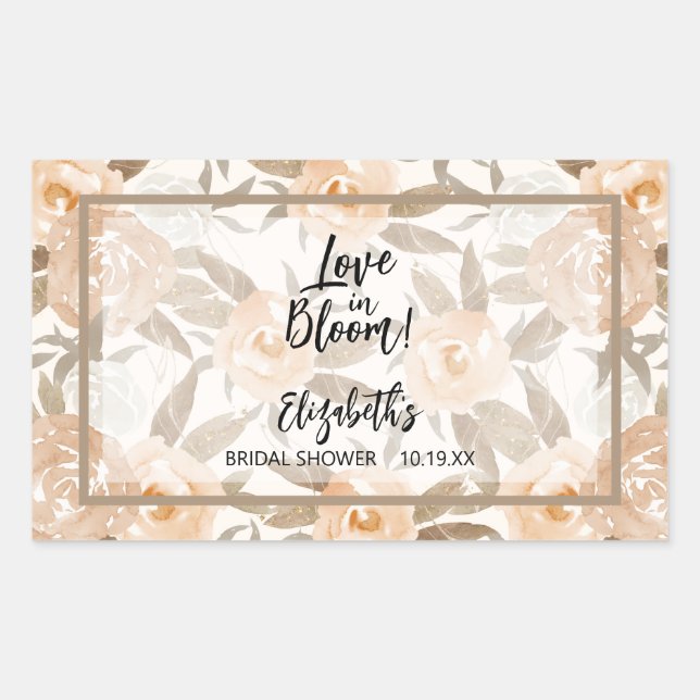 Pegatina Rectangular Amor en flor de cuchara ruidosa (Anverso)