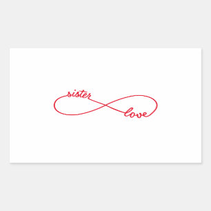 Pegatina Rectangular Amor hermano, signo infinito