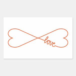Pegatina Rectangular Amor infinito, signo infinito en forma de corazón