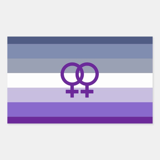 Pegatina Rectangular Amor Lésbico Butch Orgullo WLW (Anverso)