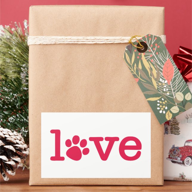 Pegatina Rectangular Amor mascota (Vacaciones)