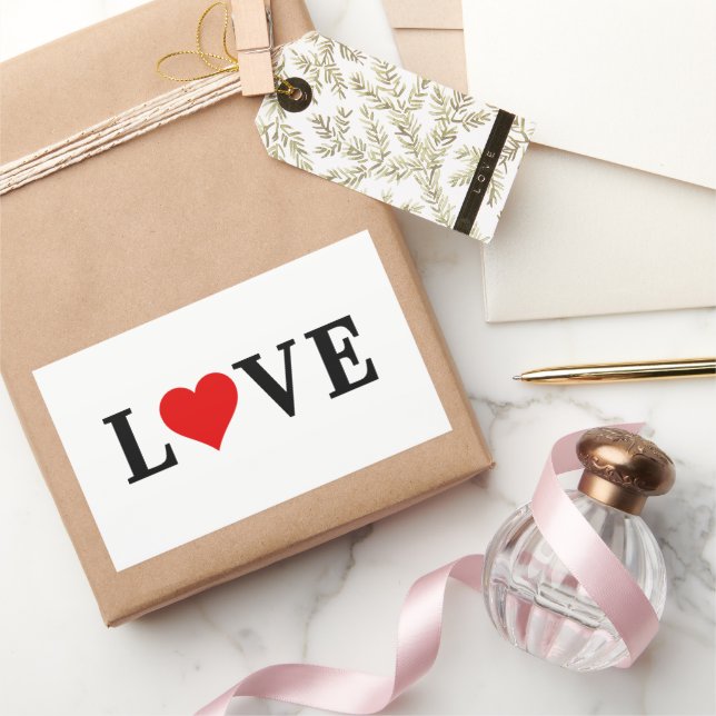 Pegatina Rectangular AMOR Minimalista Elegante (Regalar)