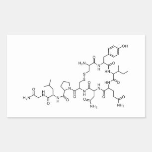 Pegatina Rectangular amor oxitocina fórmula química elemento químico