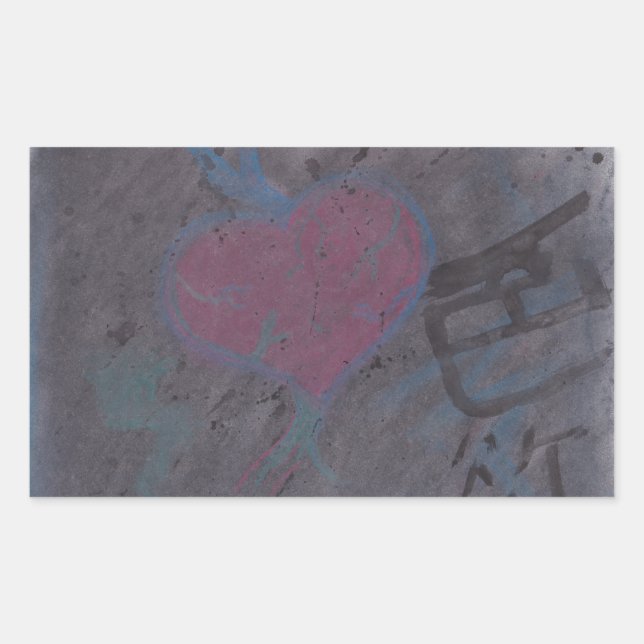 Pegatina Rectangular Amor por la lujuria (Anverso)