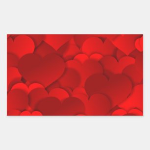 Pegatina Rectangular Amor, San Valentín, Día, Corazón, Mujeres, Rosa, R