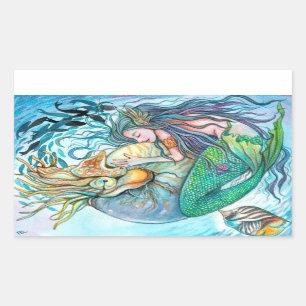 Pegatina Rectangular Amor submarino