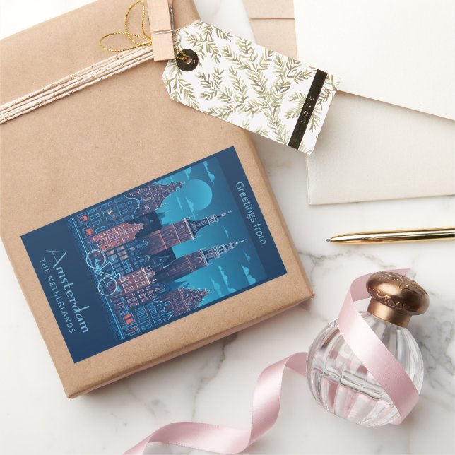 Pegatina Rectangular Ámsterdam (Regalar)