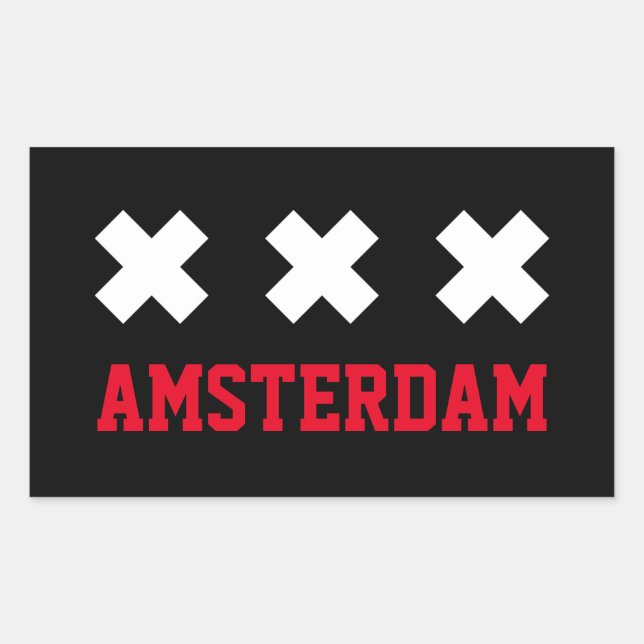 Pegatina Rectangular Ámsterdam (Anverso)