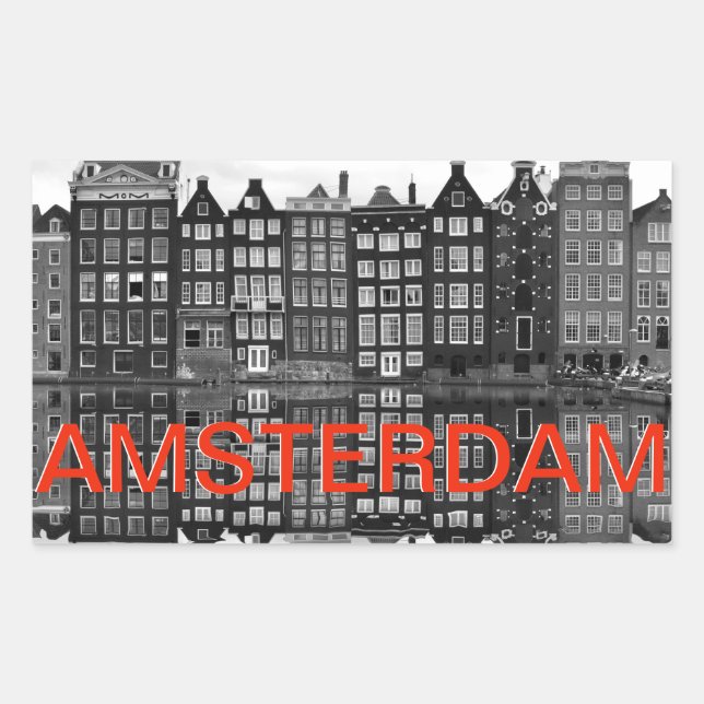 Pegatina Rectangular Amsterdam steden koffer sticker (Anverso)