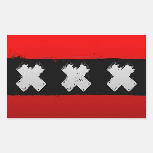 Pegatina Rectangular Ámsterdam urbana (Anverso)