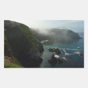 Pegatina Rectangular Anacapa Island brumoso en Channel Islands