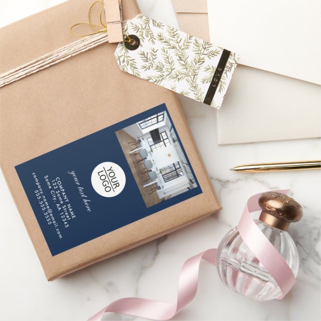 Pegatina Rectangular Añadir el logotipo Personalizado Texto Promoción f (Regalar)