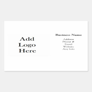 Pegatina Rectangular Añadir su logotipo comercial, sitios web, correo e
