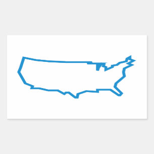 Pegatina Rectangular Añadir sus fotos   Estados Unidos