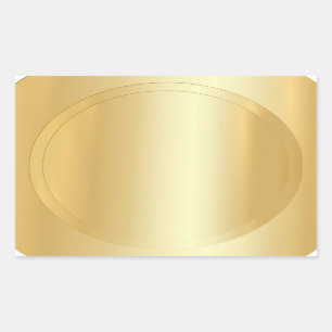 Pegatina Rectangular Añadir una plantilla de texto en blanco Faux Gold 