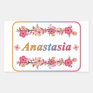 Pegatina Rectangular Anastasia Name
