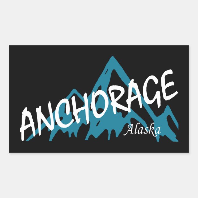 Pegatina Rectangular Anchorage Alaska (Anverso)