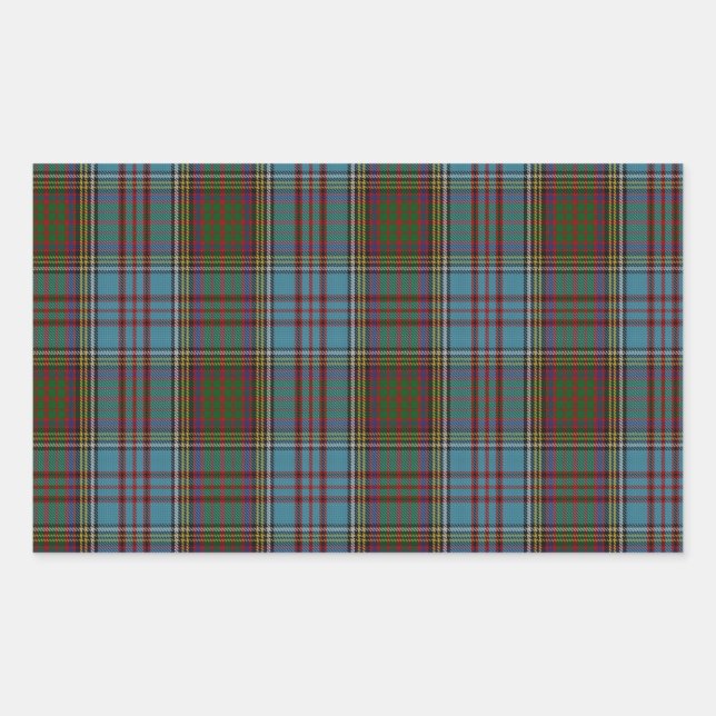 Pegatina Rectangular Anderson Clan Family Tartan (Anverso)