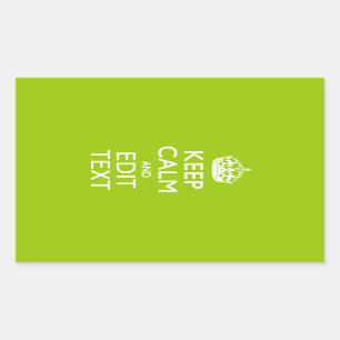 Pegatina Rectangular Android Green Keep Calm Ten Tu Texto