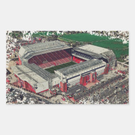 Pegatina Rectangular Anfield Stadium Liverpool - Artistic Watercolour