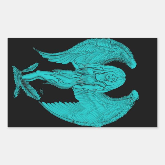 Pegatina Rectangular Ángel (Anverso)