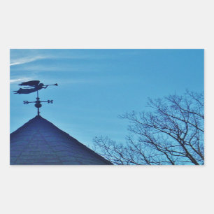 Pegatina Rectangular Angel BLOWING HORN WEATHER VANE