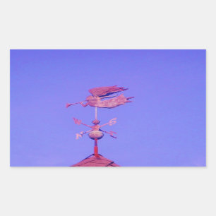 Pegatina Rectangular Angel BLOWING HORN WEATHER VANE