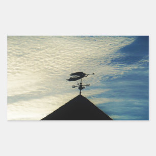 Pegatina Rectangular Angel BLOWING HORN WEATHER VANE