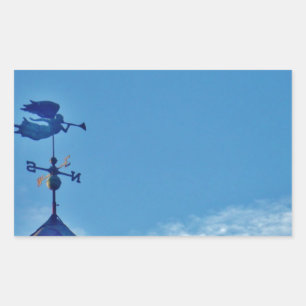 Pegatina Rectangular Angel BLOWING HORN WEATHER VANE