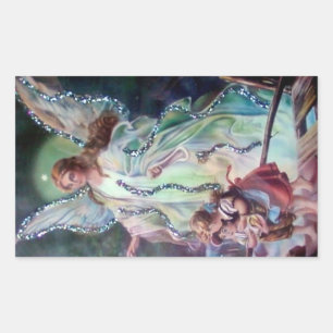 Pegatina Rectangular ÁNGEL de GUARDA C. 1900 rectangular