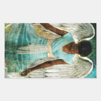 Pegatina Rectangular Ángel humilde