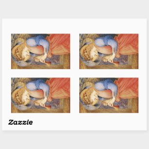 Pegatina Rectangular Angel Playing a Flageolet (de Edward Burne-Jones)