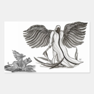 Pegatina Rectangular Angel Uriel