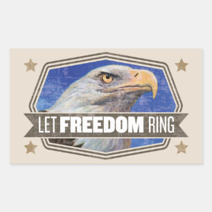Pegatina Rectangular Anillo de la libertad Eagle-Let
