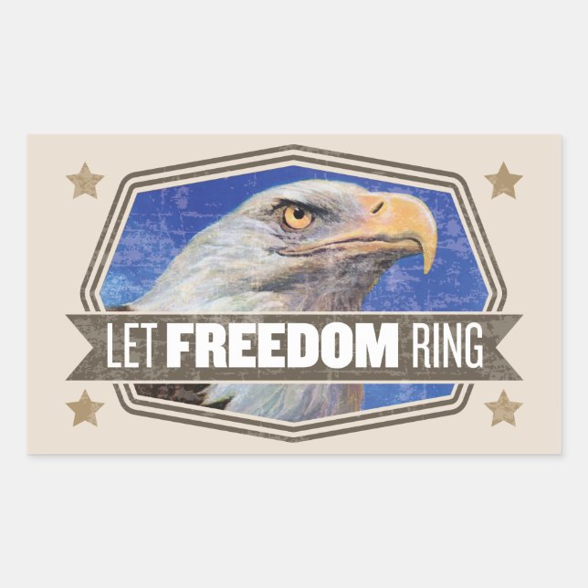 Pegatina Rectangular Anillo de la libertad Eagle-Let (Anverso)