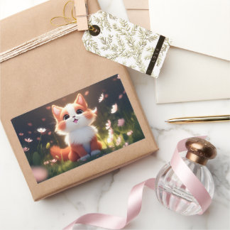 Pegatina Rectangular Animal lindo #0001