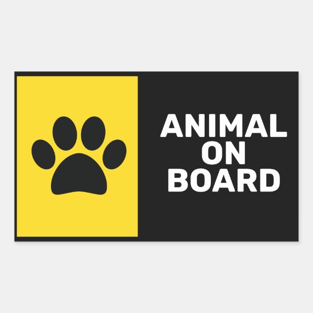 Pegatina Rectangular Animales a bordo (Anverso)