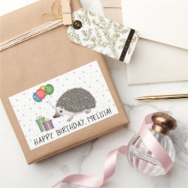 Pegatina Rectangular Animales de peluche africanos - Feliz cumpleaños