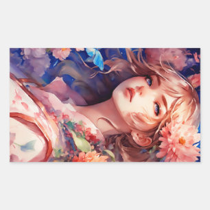 Pegatina Rectangular Anime Princess