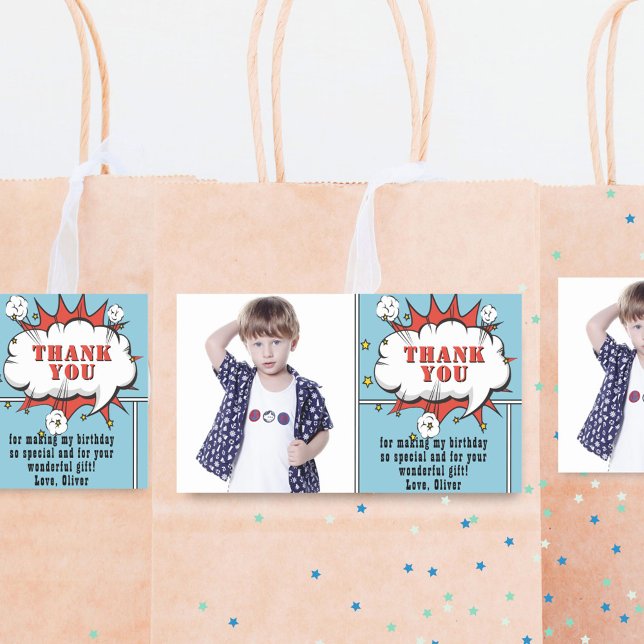 Pegatina Rectangular Aniversario de la foto de la nube de discurso cómi (Subido por el creador)