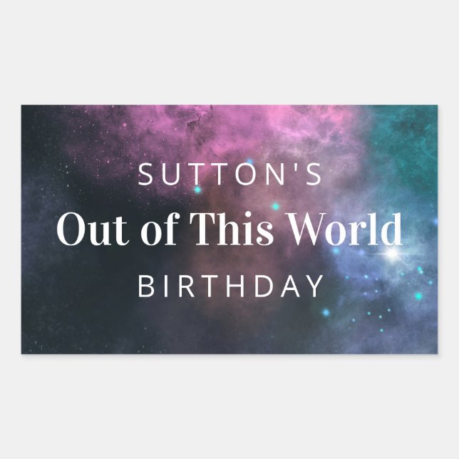 Pegatina Rectangular Aniversario de la galaxia del Arcoiris (Anverso)