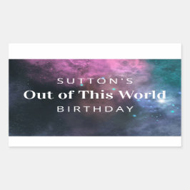 Pegatina Rectangular Aniversario de la galaxia del Arcoiris