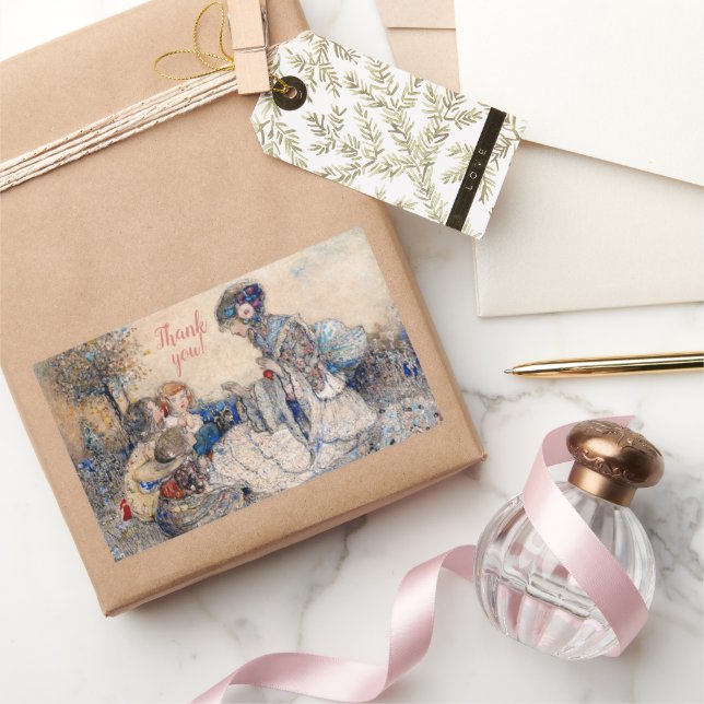 Pegatina Rectangular Annie French una fábula (Regalar)