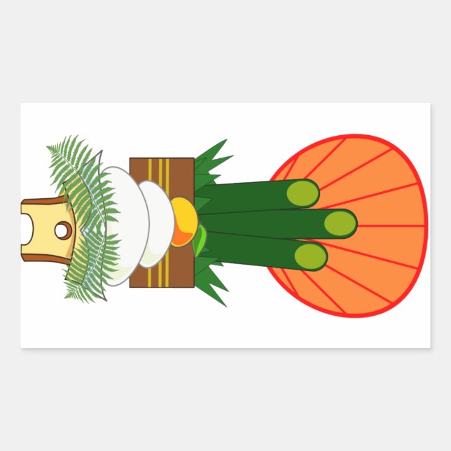 Pegatina Rectangular Año Nuevo japonés (Anverso)