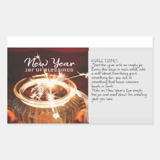Pegatina Rectangular Año Nuevo: Pegatinas de Bendición