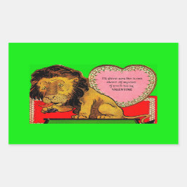 Pegatina Rectangular Años 1930 San Valentín La cuota de león de mi amor