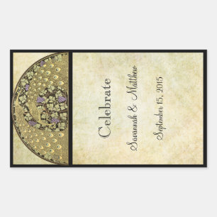 Pegatina Rectangular Anrt Nourveau Peacock