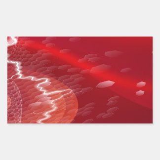 Pegatina Rectangular Antecedentes empresariales de los hexágonos rojos